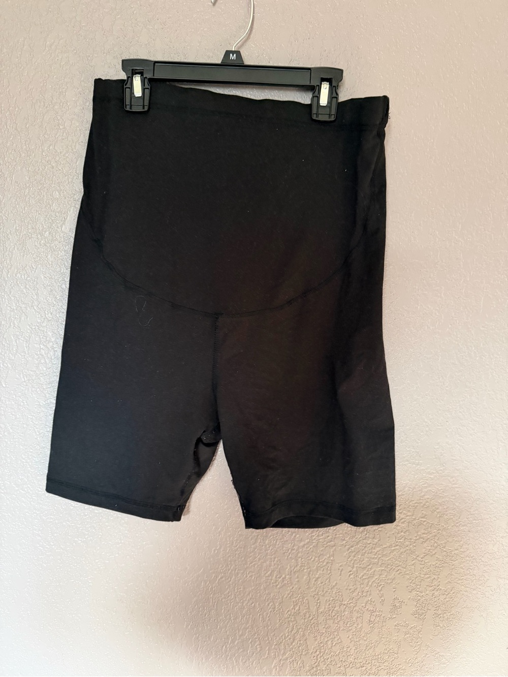 Women's Maternity Black Athletic Compression Shorts - Supportive Performance Fit